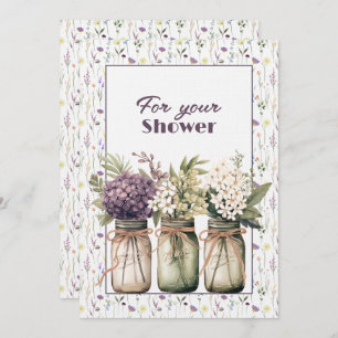 Wedding Shower Mason Jars Floral  Card