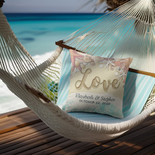 Wedding Shower Summer Sea Beach Starfish Seashells Cushion