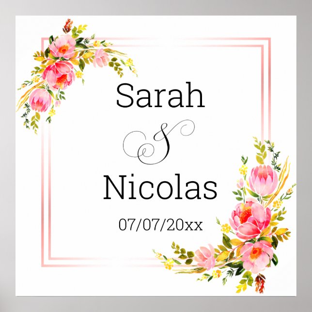 Wedding shower wall poster personalised (Front)