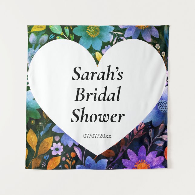 Wedding shower wall poster personalised tapestry (Front)