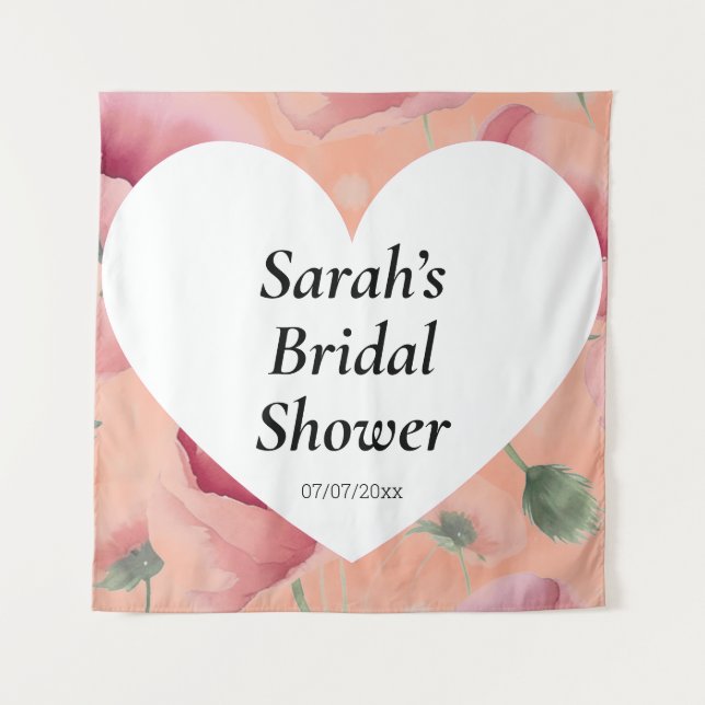 Wedding shower wall poster personalised tapestry (Front)