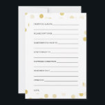 Wedding Shower Wishes Gold Foil Glitter Lights Advice Card<br><div class="desc">Faux Gold Foil Glitter Lights Wishes For Bride And Groom / Newlywed Advice Cards / Bridal Shower Advice Cards / Wedding Advice Cards / Wedding Wishes Cards - perfect for bridal showers and elegant weddings.</div>