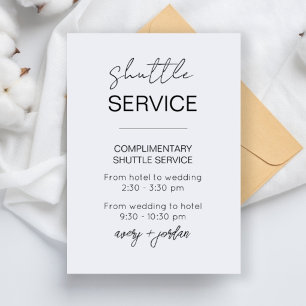 Wedding Shuttle Service Card