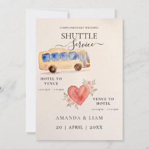 Wedding Shuttle Service Sign Modern Elegant Invitation