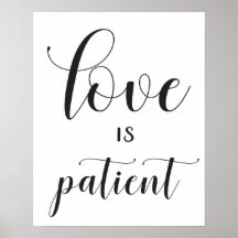 Wedding Sign - 1 Corinthians 13 - Love is Patient