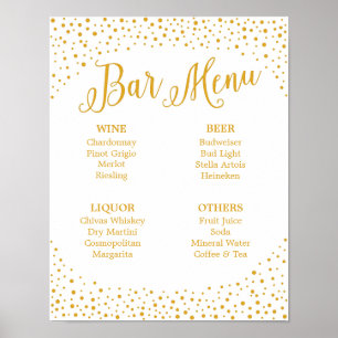 Wedding Sign – Bar Menu Confetti Wedding Sign