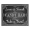 Wedding sign candy bar love is sweet chalkboard