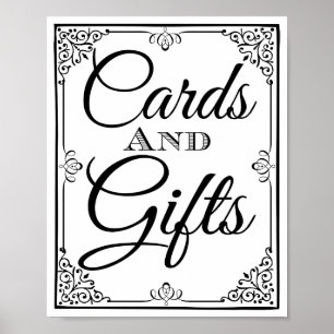 Wedding sign cards and gifts table