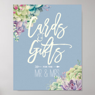 Wedding Sign Cards & Gifts Watercolor Succulents