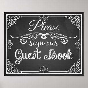 Wedding sign chalkboard "Guest book" print