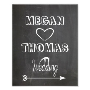 Wedding sign Chalkboard style  party way right