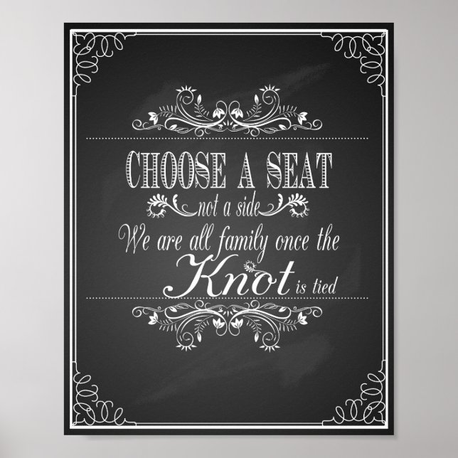 Wedding sign Choose a Seat chalkboard (Front)