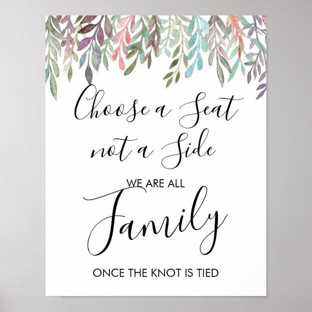 Wedding Sign – Choose A Seat Greenery Sign (Front)