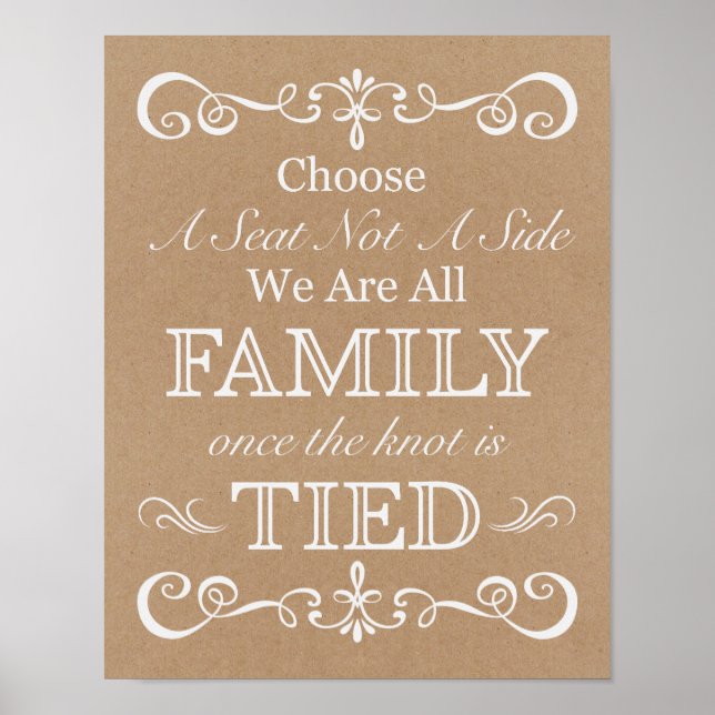 Wedding Sign – Choose A Seat Rustic Wedding Sign (Front)