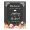 Wedding Sign Classy Vintage Chalkboard Floral