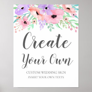 Wedding Sign – Create Your Own Floral Wedding Sign