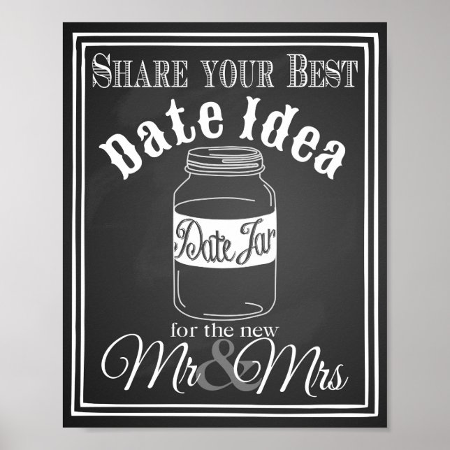 Wedding sign "Date jar guest book" sign chalkboard (Front)