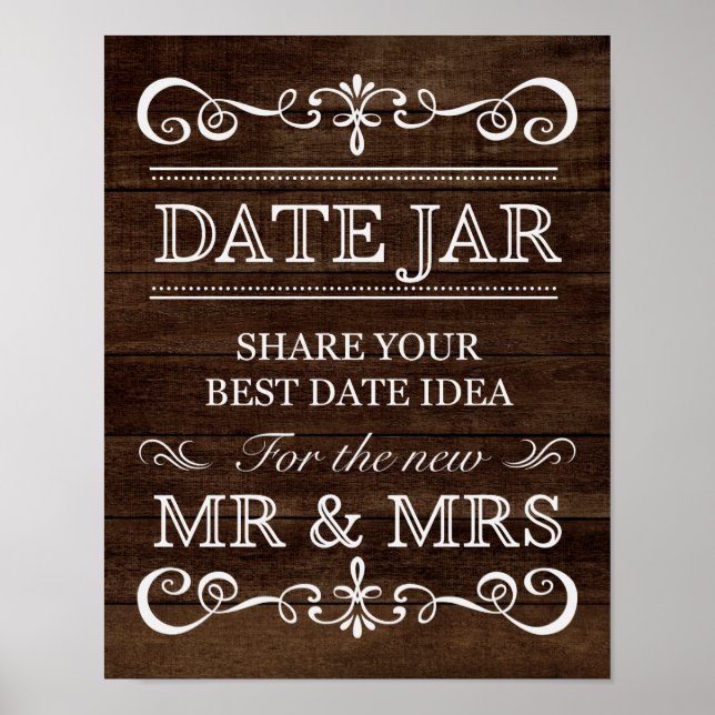 Wedding Sign – Date Jar Rustic Wedding Sign (Front)