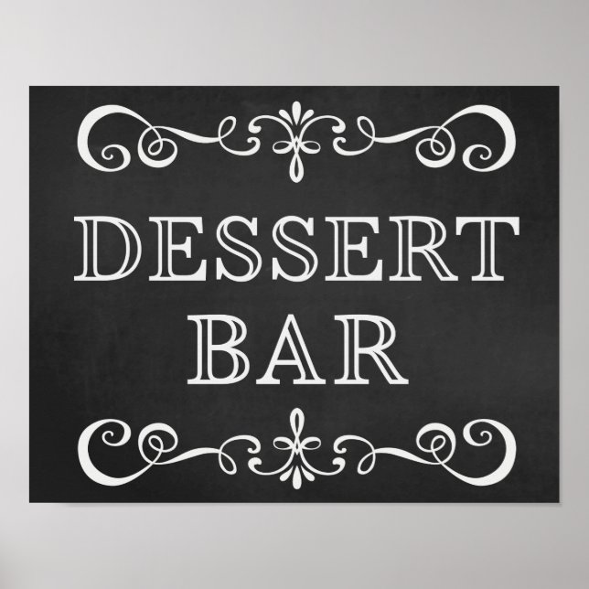 Wedding Sign – Dessert Bar Wedding Chalkboard Sign (Front)