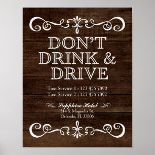 Wedding Sign – Don’t’ Drink & Drive Rustic Wedding