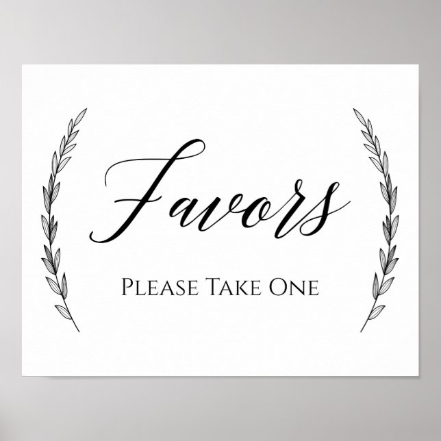 Wedding Sign – Favours Laurel  Wedding Sign (Front)