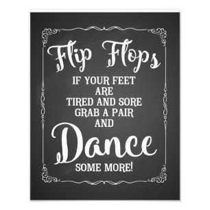 wedding sign, flip flops, wedding, chalkboard photo print