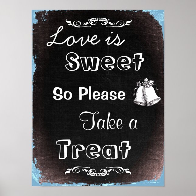 Wedding Sign for Candy Buffet, chalkboard style (Front)