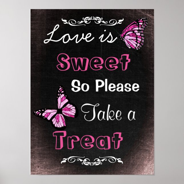 Wedding Sign for Candy Buffet, chalkboard style (Front)