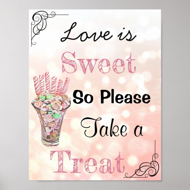 Wedding Sign for Candy Buffet, Coral Candies (Front)