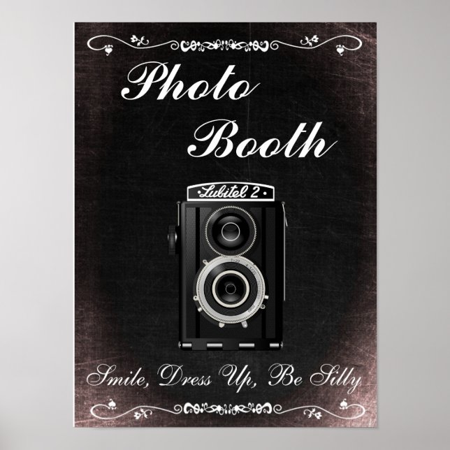 Wedding Sign for Photo Booth, chalkboard style (Front)