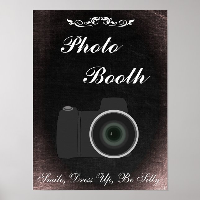 Wedding Sign for Photo Booth, chalkboard style (Front)