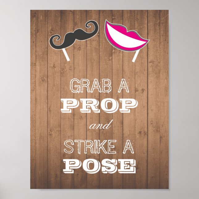 Wedding sign - Grab a prop and strike a pose (Front)