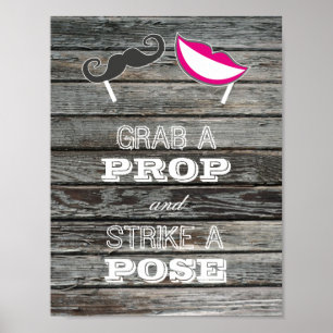Wedding sign - Grab a prop and strike a pose