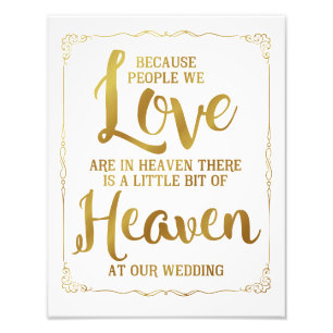 wedding sign, heaven at wedding, gold photo print