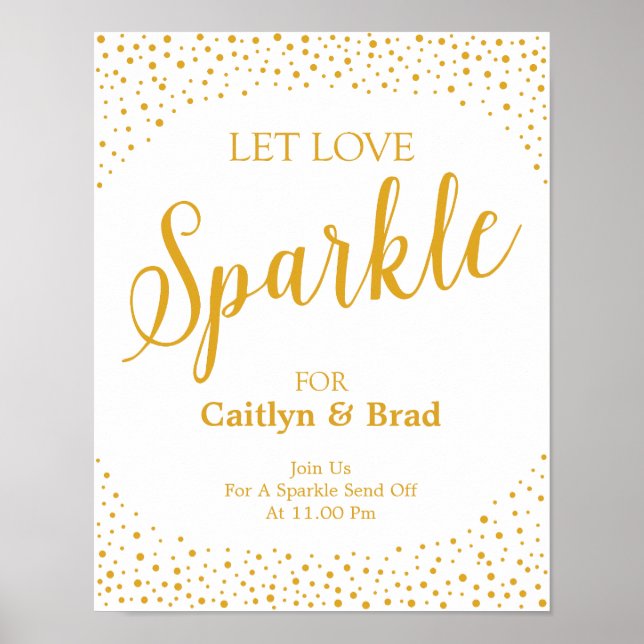 Wedding Sign – Let Love Sparkle Confetti Sign (Front)