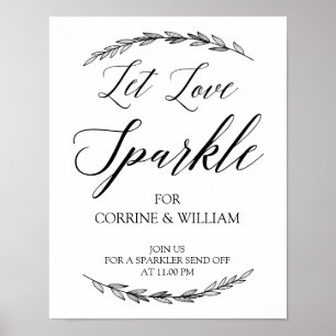Wedding Sign –Let Love Sparkle Laurel Wedding Sign