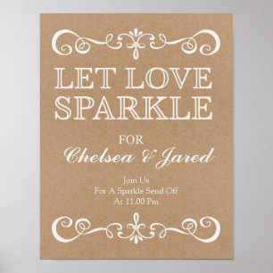 Wedding Sign –Let Love Sparkle Rustic Wedding Sign