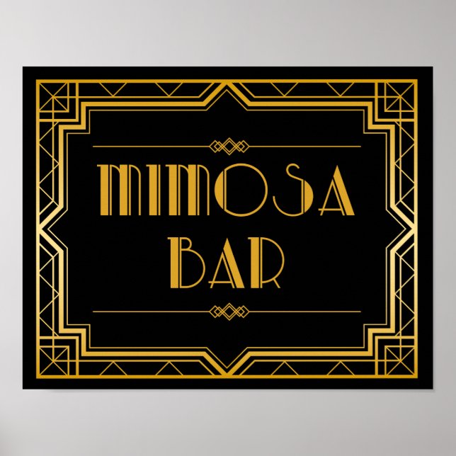 Wedding Sign – Mimosa Bar Gatsby Wedding Sign (Front)