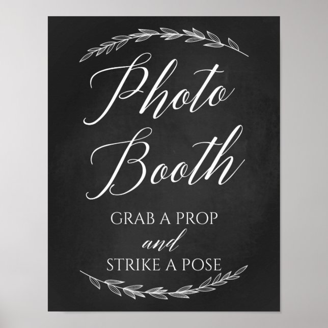 Wedding Sign – Photo Booth Wedding Chalkboard Sign (Front)