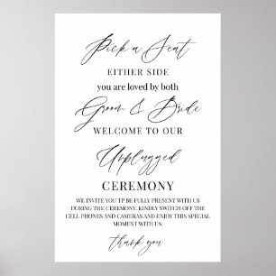 Wedding Sign – Pick a Seat, Not a Side   Unplugged