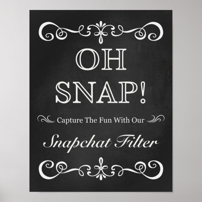 Wedding Sign – Snapchat Wedding Chalkboard Sign (Front)