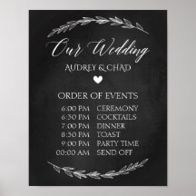 Wedding Sign – Wedding Schedule Chalkboard Sign