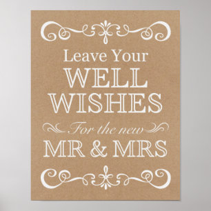 Wedding Sign – Well Wishes Rustic Wedding Sign
