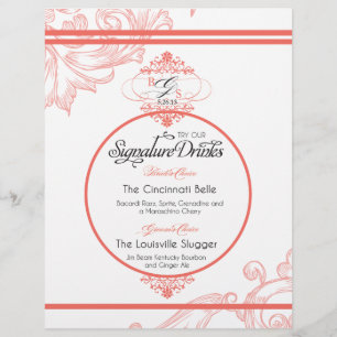 Wedding Signature Drink Coral