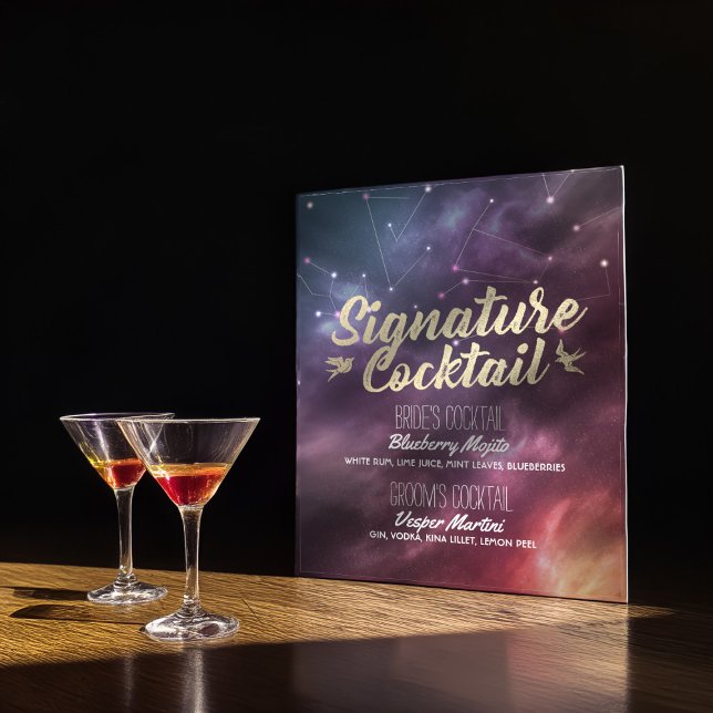 Wedding Signature Drink Menu Galaxy Constellations Poster (Creator Uploaded)