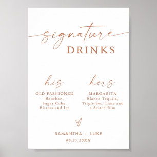 Wedding Signature Drink Sign, 5x7" Modern Bar Sign