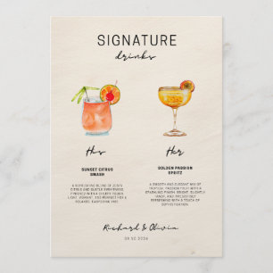 Wedding Signature Drinks – His & Her Cocktail Coll Menu