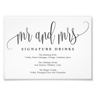Wedding Signature Drinks Sign Choose Your Size