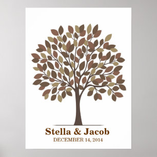 Wedding Signature Tree Poster – Natural Brown