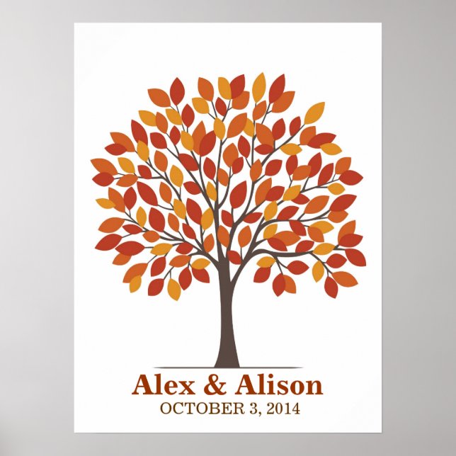 Wedding Signature Tree Poster – Natural Fall (Front)